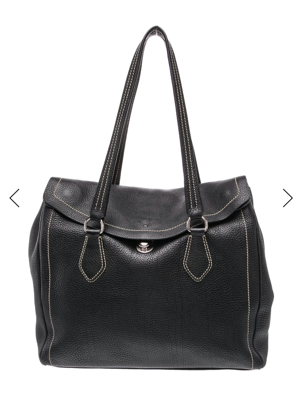 Prada Black Leather Tote Bag